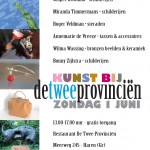 flyer verkoopexpositie Kunstbijdetweeprovincien zondag 1 juni 2014